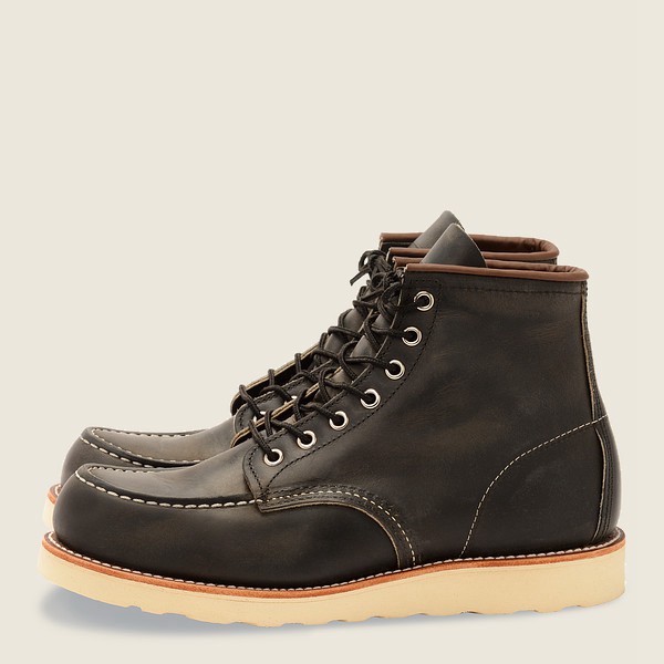 Red Wing Heritage Boots Classic Moc - 6-inch Rough & Tough Leather - Dark Grey - Mens UHC089423